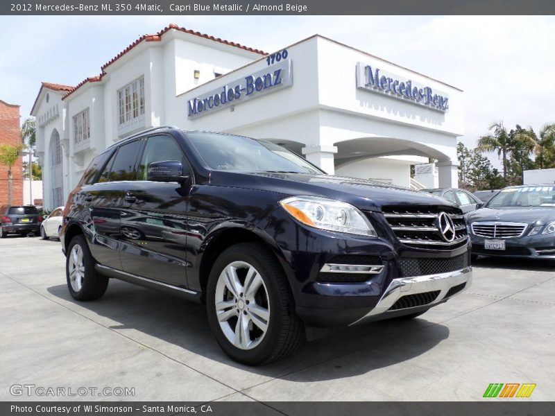 Capri Blue Metallic / Almond Beige 2012 Mercedes-Benz ML 350 4Matic