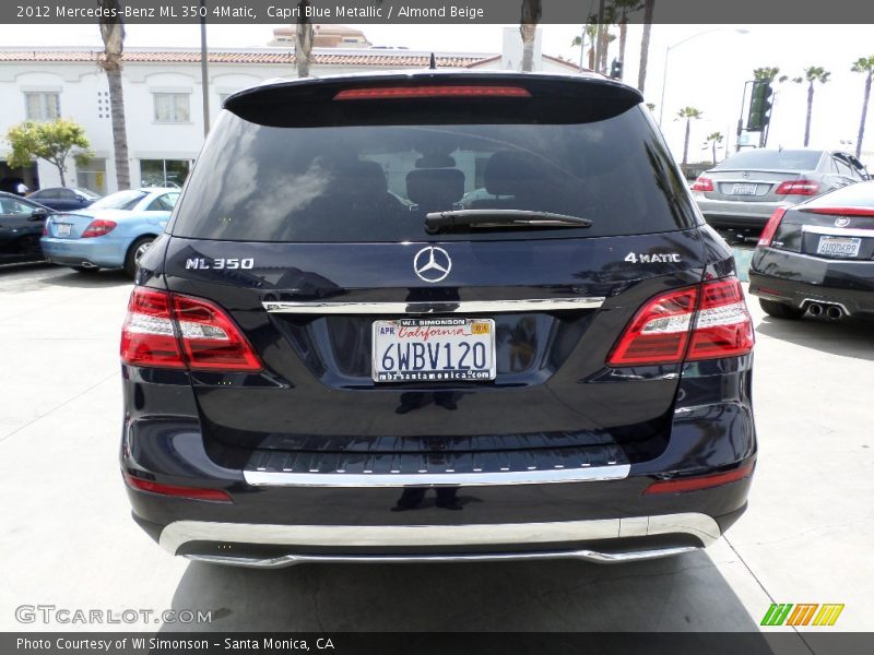 Capri Blue Metallic / Almond Beige 2012 Mercedes-Benz ML 350 4Matic