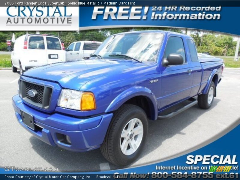 Sonic Blue Metallic / Medium Dark Flint 2005 Ford Ranger Edge SuperCab