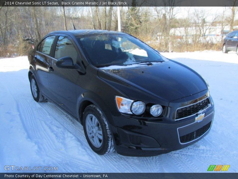 Black Granite Metallic / Jet Black/Brick 2014 Chevrolet Sonic LT Sedan
