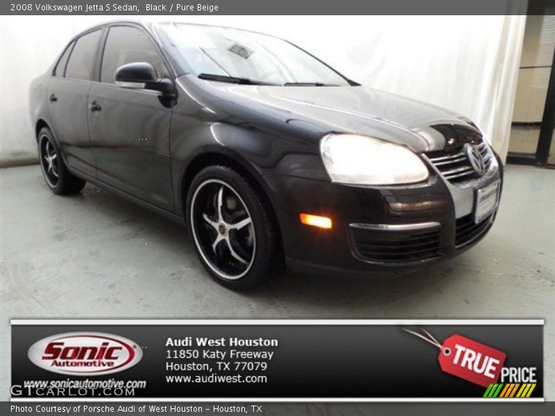 Black / Pure Beige 2008 Volkswagen Jetta S Sedan