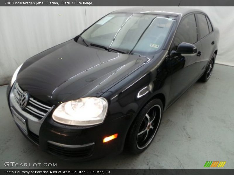 Black / Pure Beige 2008 Volkswagen Jetta S Sedan