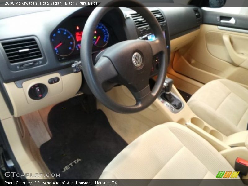 Black / Pure Beige 2008 Volkswagen Jetta S Sedan