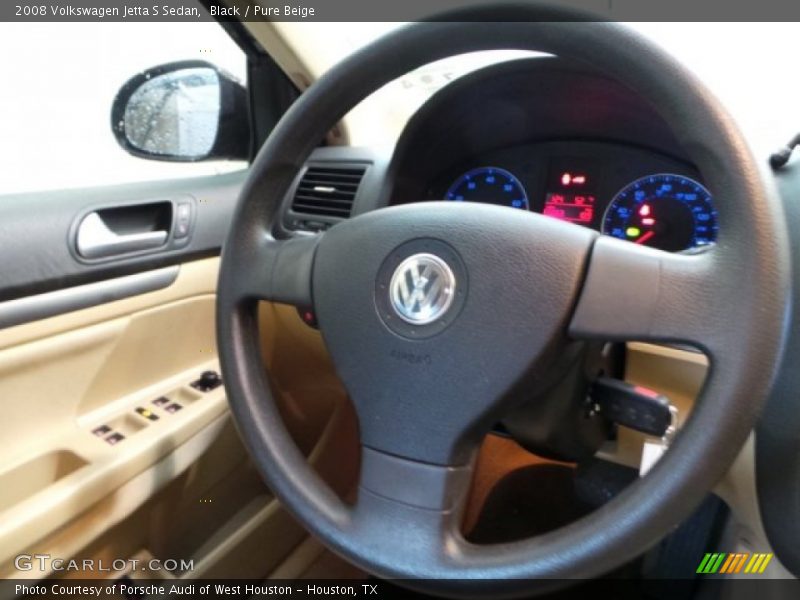 Black / Pure Beige 2008 Volkswagen Jetta S Sedan