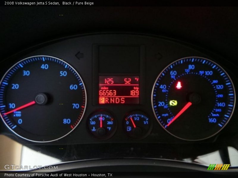 Black / Pure Beige 2008 Volkswagen Jetta S Sedan