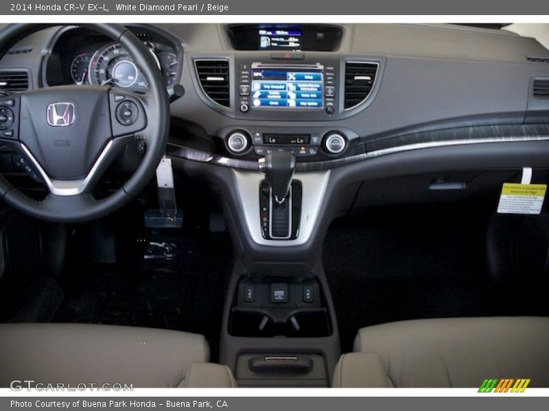 White Diamond Pearl / Beige 2014 Honda CR-V EX-L