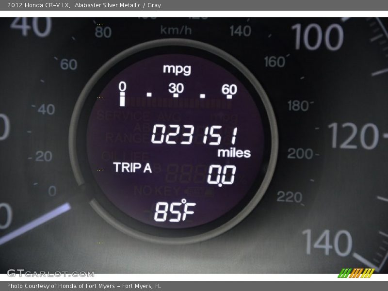 Alabaster Silver Metallic / Gray 2012 Honda CR-V LX