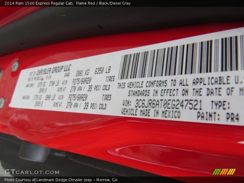 Flame Red / Black/Diesel Gray 2014 Ram 1500 Express Regular Cab