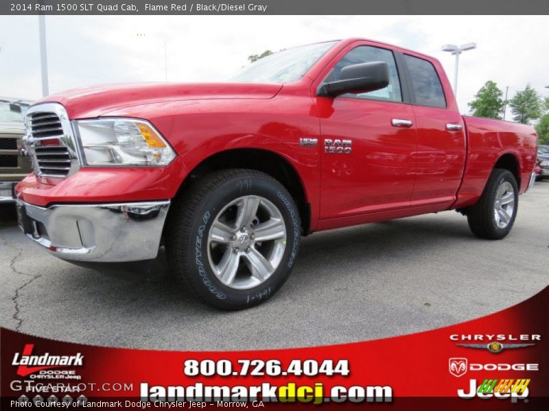 Flame Red / Black/Diesel Gray 2014 Ram 1500 SLT Quad Cab
