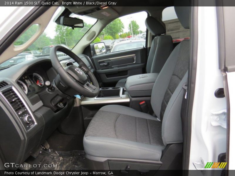 Bright White / Black/Diesel Gray 2014 Ram 1500 SLT Quad Cab