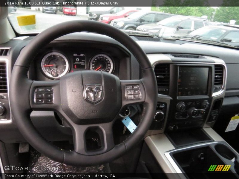 Bright White / Black/Diesel Gray 2014 Ram 1500 SLT Quad Cab