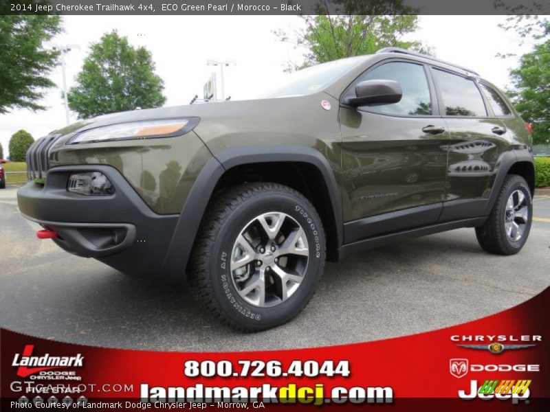 ECO Green Pearl / Morocco - Black 2014 Jeep Cherokee Trailhawk 4x4