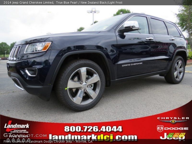 True Blue Pearl / New Zealand Black/Light Frost 2014 Jeep Grand Cherokee Limited
