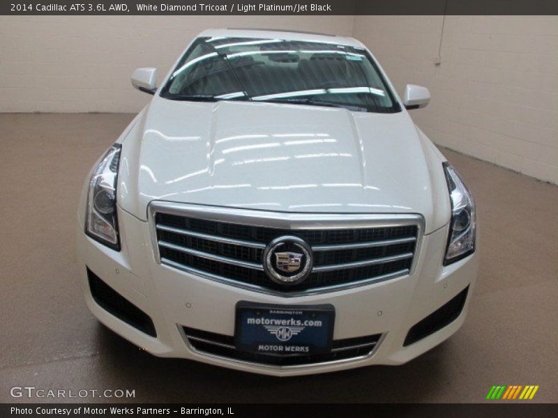 White Diamond Tricoat / Light Platinum/Jet Black 2014 Cadillac ATS 3.6L AWD