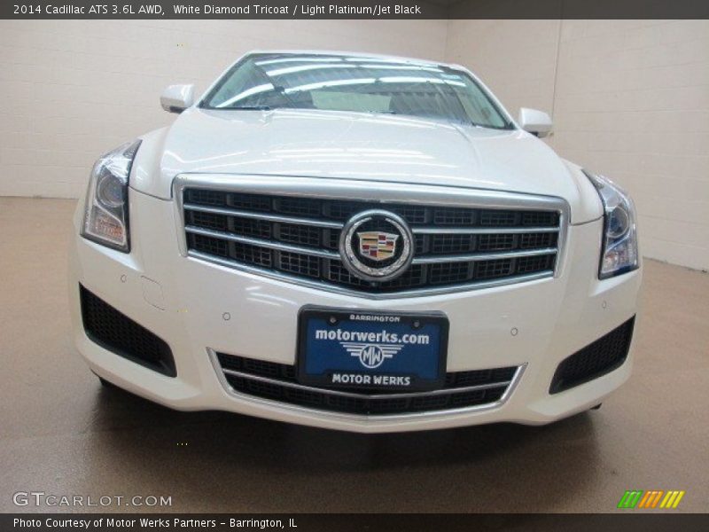 White Diamond Tricoat / Light Platinum/Jet Black 2014 Cadillac ATS 3.6L AWD