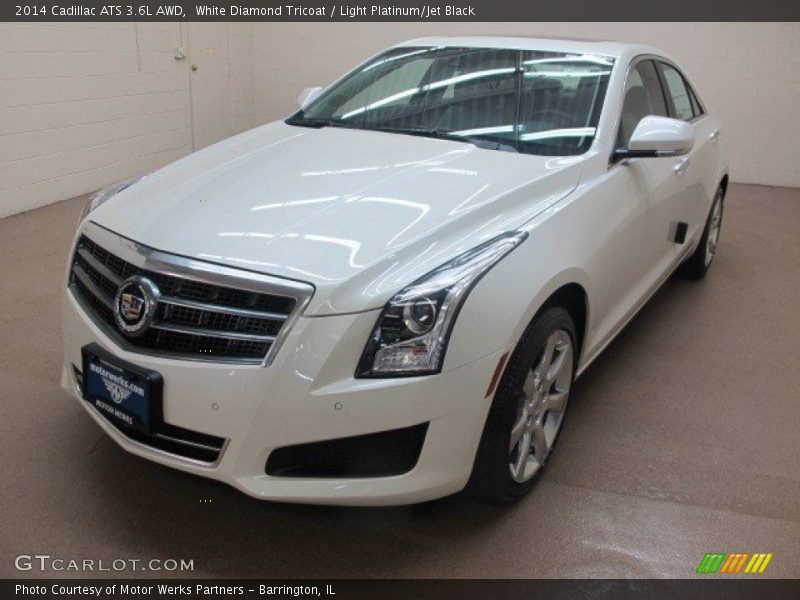 White Diamond Tricoat / Light Platinum/Jet Black 2014 Cadillac ATS 3.6L AWD
