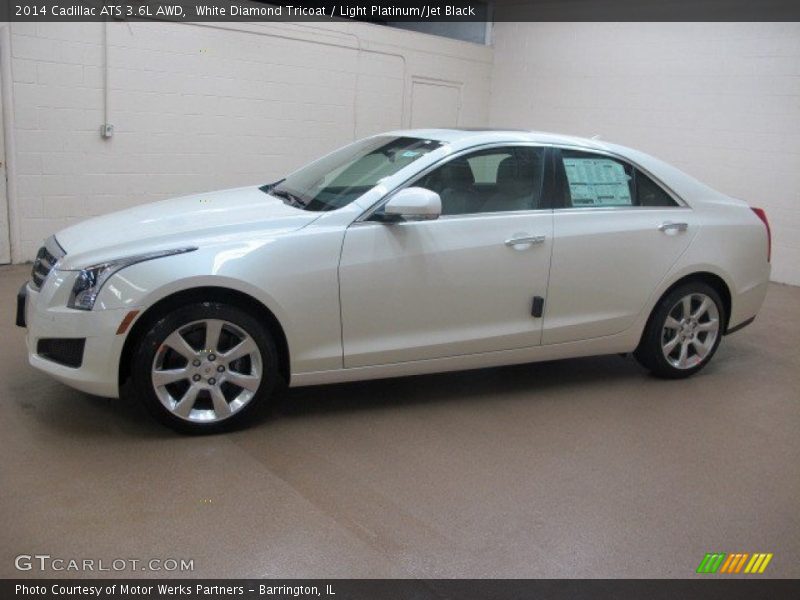White Diamond Tricoat / Light Platinum/Jet Black 2014 Cadillac ATS 3.6L AWD