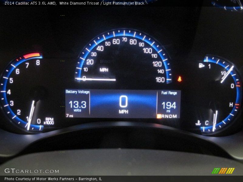 White Diamond Tricoat / Light Platinum/Jet Black 2014 Cadillac ATS 3.6L AWD