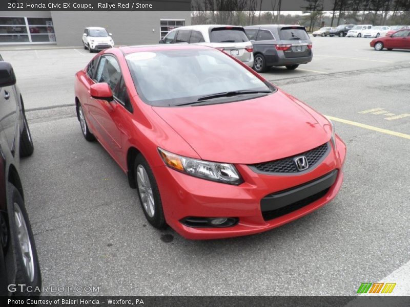 Rallye Red / Stone 2012 Honda Civic EX Coupe