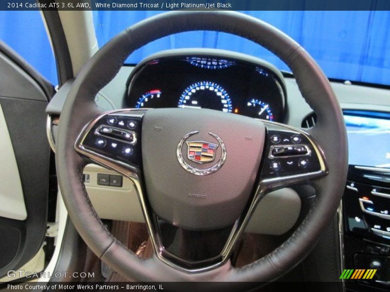 White Diamond Tricoat / Light Platinum/Jet Black 2014 Cadillac ATS 3.6L AWD