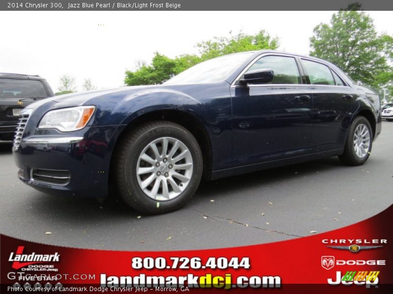 Jazz Blue Pearl / Black/Light Frost Beige 2014 Chrysler 300