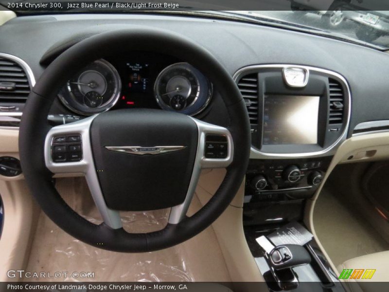 Jazz Blue Pearl / Black/Light Frost Beige 2014 Chrysler 300