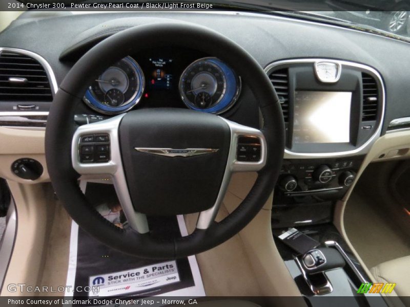 Pewter Grey Pearl Coat / Black/Light Frost Beige 2014 Chrysler 300