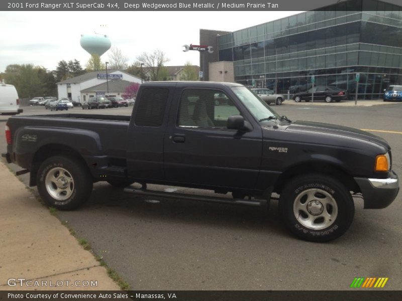 Deep Wedgewood Blue Metallic / Medium Prairie Tan 2001 Ford Ranger XLT SuperCab 4x4