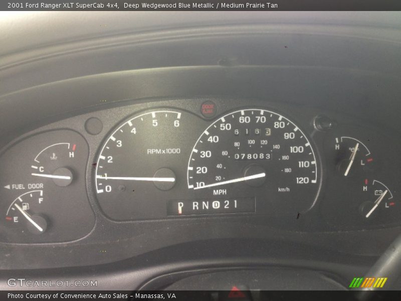 Deep Wedgewood Blue Metallic / Medium Prairie Tan 2001 Ford Ranger XLT SuperCab 4x4