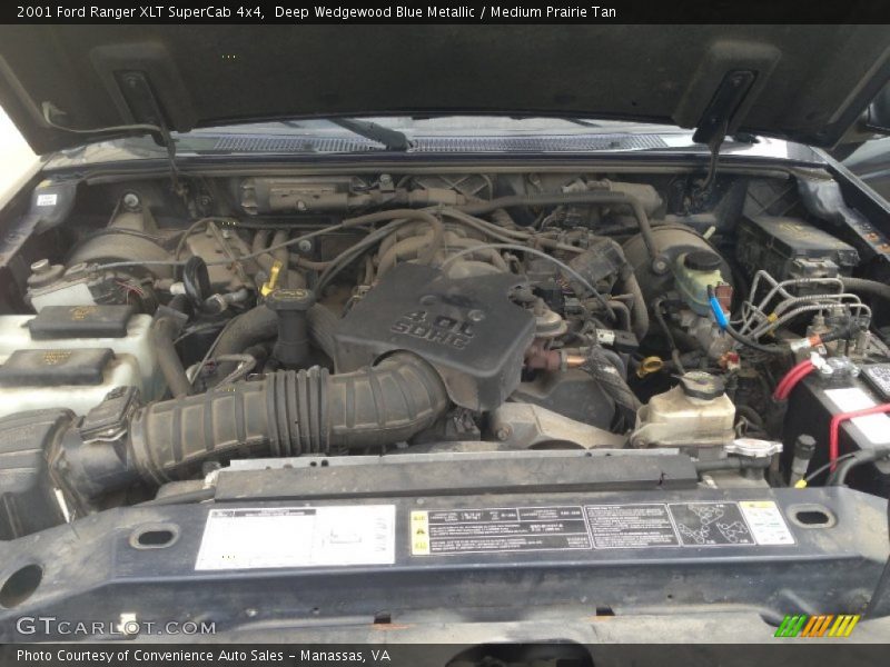 Deep Wedgewood Blue Metallic / Medium Prairie Tan 2001 Ford Ranger XLT SuperCab 4x4