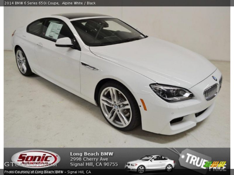 Alpine White / Black 2014 BMW 6 Series 650i Coupe