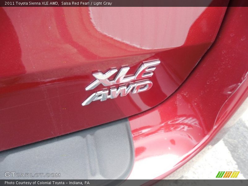 Salsa Red Pearl / Light Gray 2011 Toyota Sienna XLE AWD