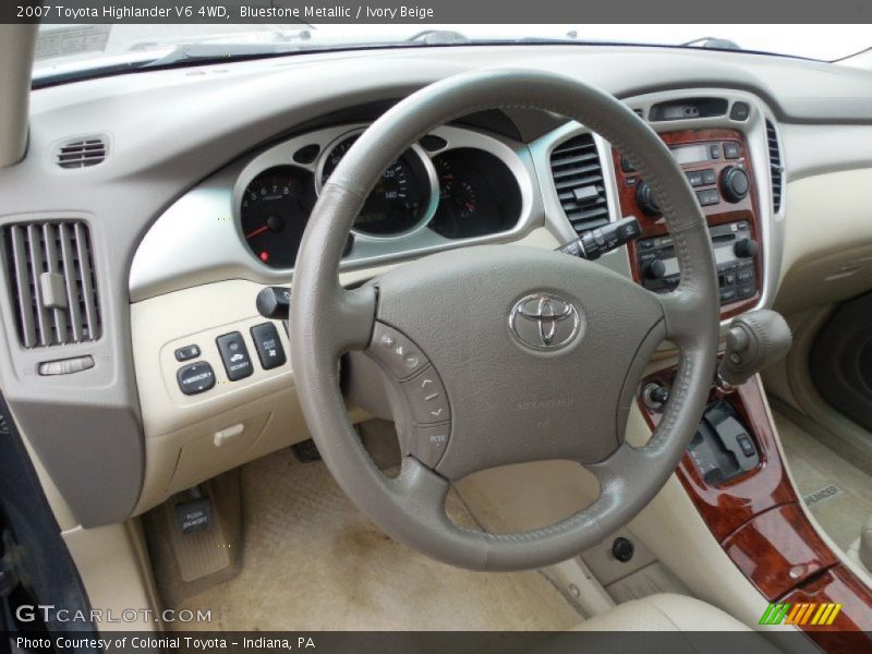 Bluestone Metallic / Ivory Beige 2007 Toyota Highlander V6 4WD
