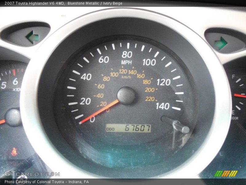 Bluestone Metallic / Ivory Beige 2007 Toyota Highlander V6 4WD