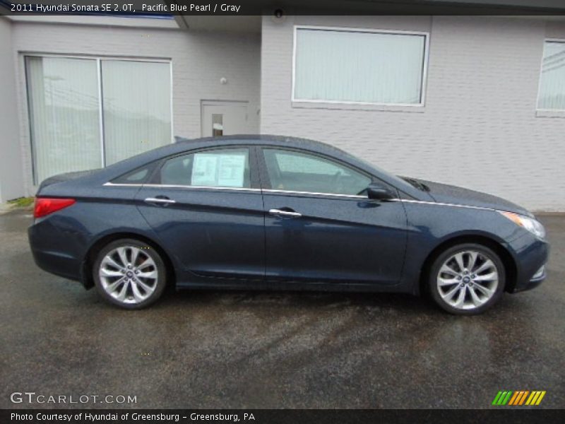 Pacific Blue Pearl / Gray 2011 Hyundai Sonata SE 2.0T