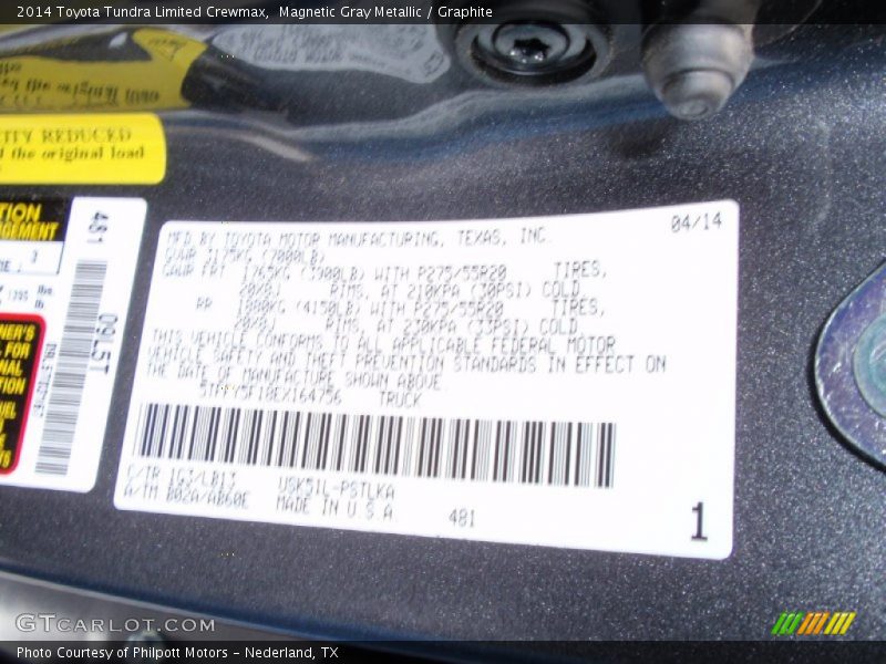 Magnetic Gray Metallic / Graphite 2014 Toyota Tundra Limited Crewmax
