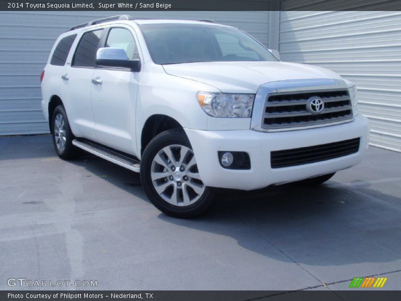 Super White / Sand Beige 2014 Toyota Sequoia Limited