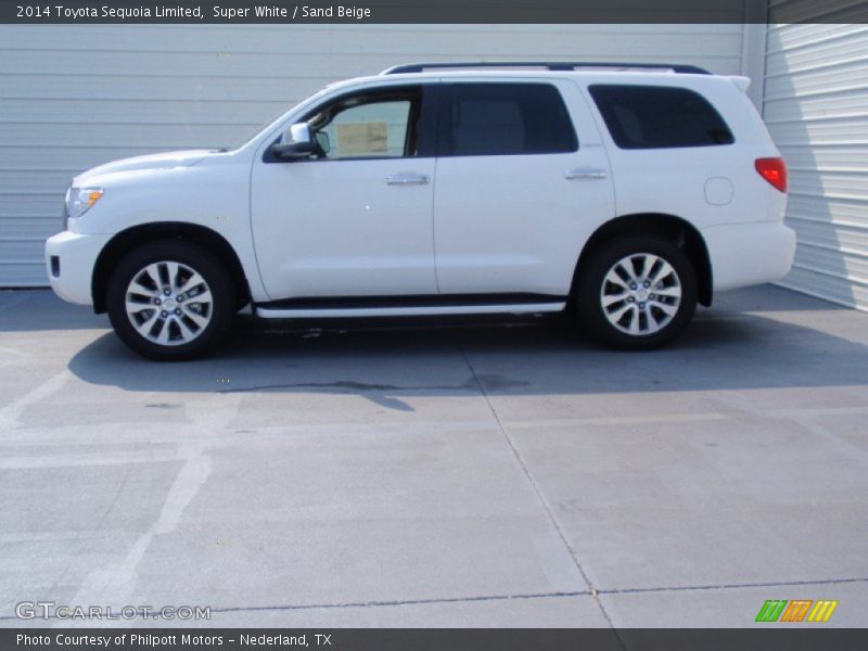 Super White / Sand Beige 2014 Toyota Sequoia Limited
