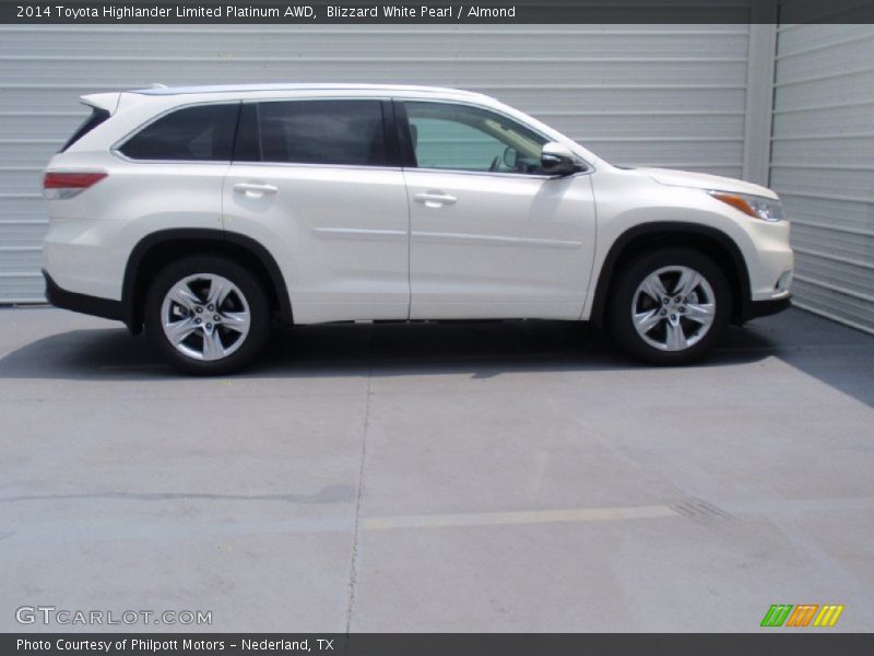 Blizzard White Pearl / Almond 2014 Toyota Highlander Limited Platinum AWD