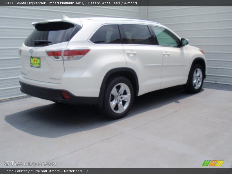 Blizzard White Pearl / Almond 2014 Toyota Highlander Limited Platinum AWD