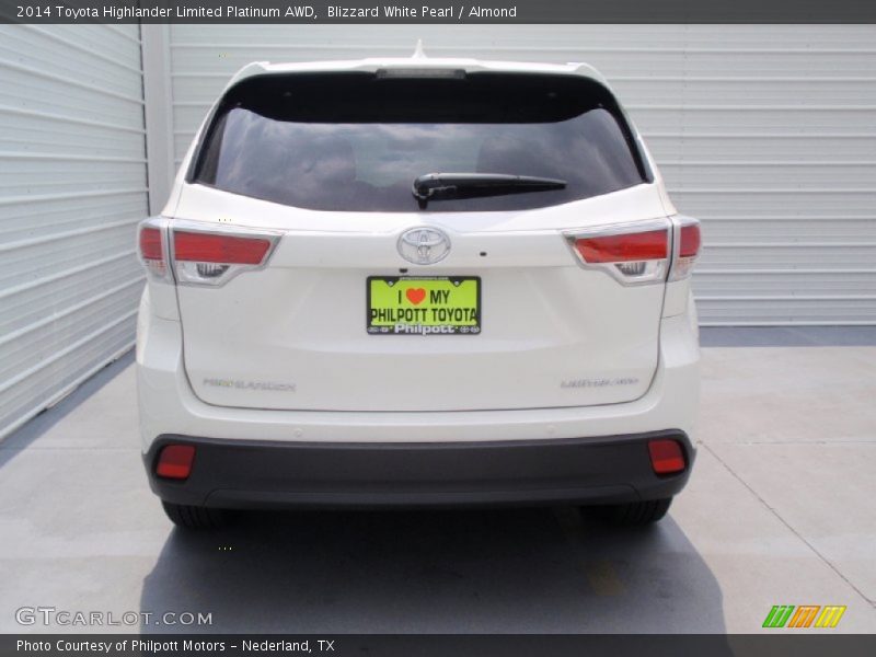 Blizzard White Pearl / Almond 2014 Toyota Highlander Limited Platinum AWD