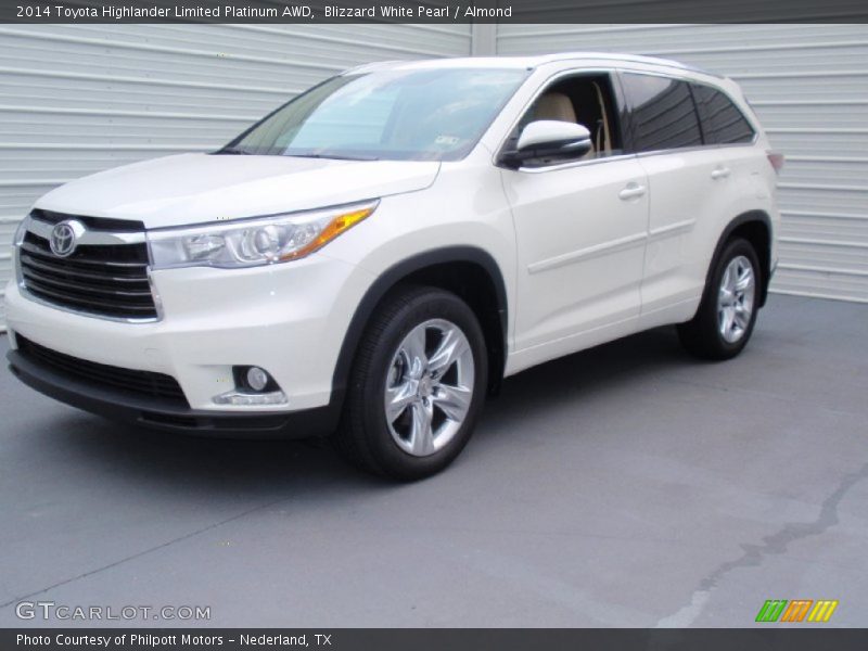 Blizzard White Pearl / Almond 2014 Toyota Highlander Limited Platinum AWD