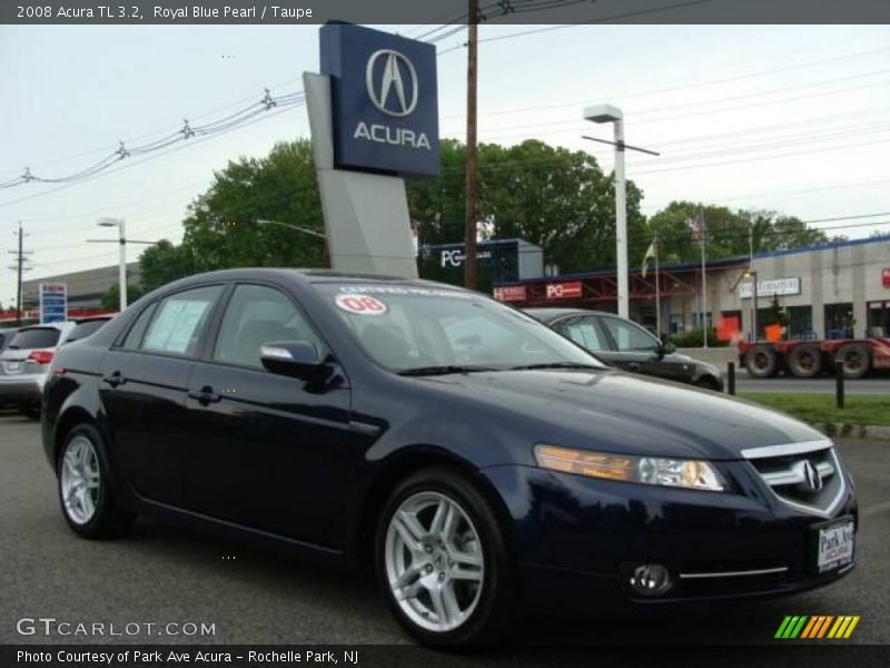 Royal Blue Pearl / Taupe 2008 Acura TL 3.2