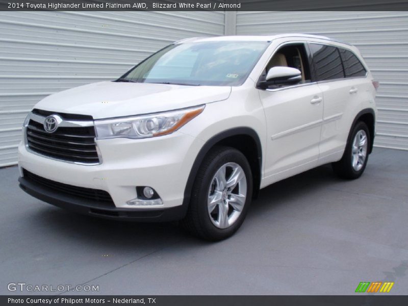 Blizzard White Pearl / Almond 2014 Toyota Highlander Limited Platinum AWD