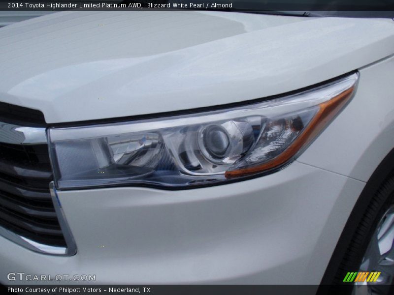 Blizzard White Pearl / Almond 2014 Toyota Highlander Limited Platinum AWD