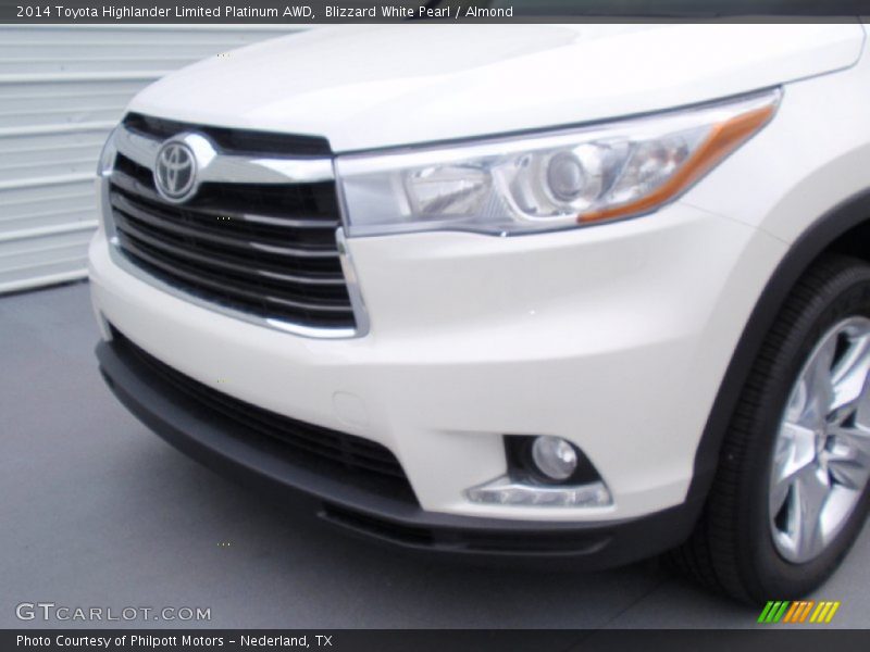 Blizzard White Pearl / Almond 2014 Toyota Highlander Limited Platinum AWD