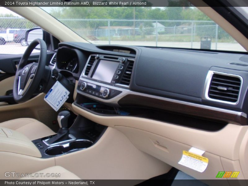 Blizzard White Pearl / Almond 2014 Toyota Highlander Limited Platinum AWD