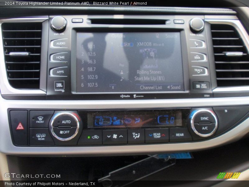 Blizzard White Pearl / Almond 2014 Toyota Highlander Limited Platinum AWD