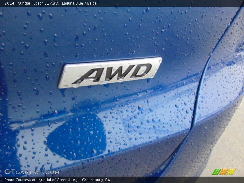 Laguna Blue / Beige 2014 Hyundai Tucson SE AWD