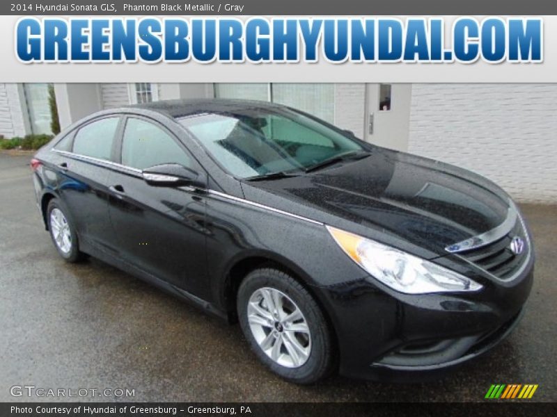 Phantom Black Metallic / Gray 2014 Hyundai Sonata GLS
